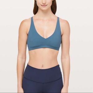 lululemon freely flexed bra petrol blue sz 8